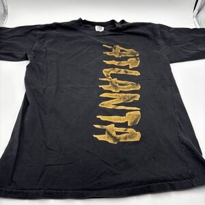 Vintage Single Stitch Atlanta Ga Tshirt Mens Size Large Black Front Screen Print